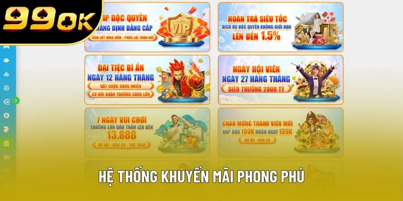 Hệ thống khuyến mãi phong phú